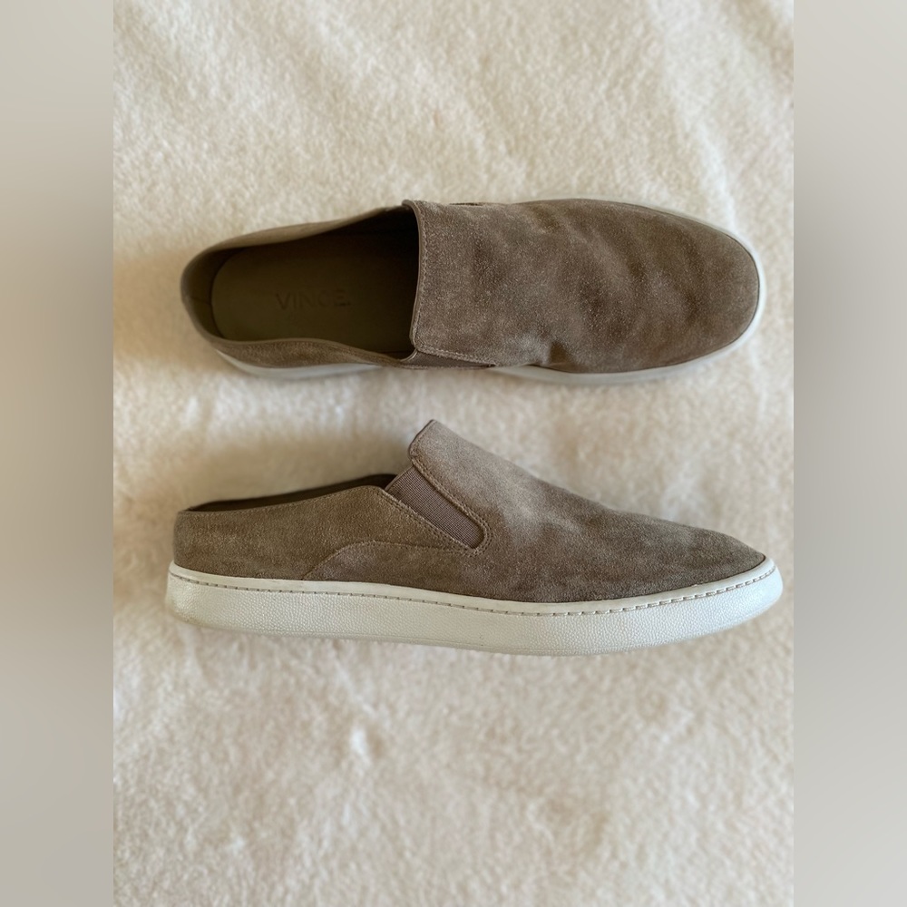 VINCE slip on mule sneakers brown | suede | minimalist | size 8.5